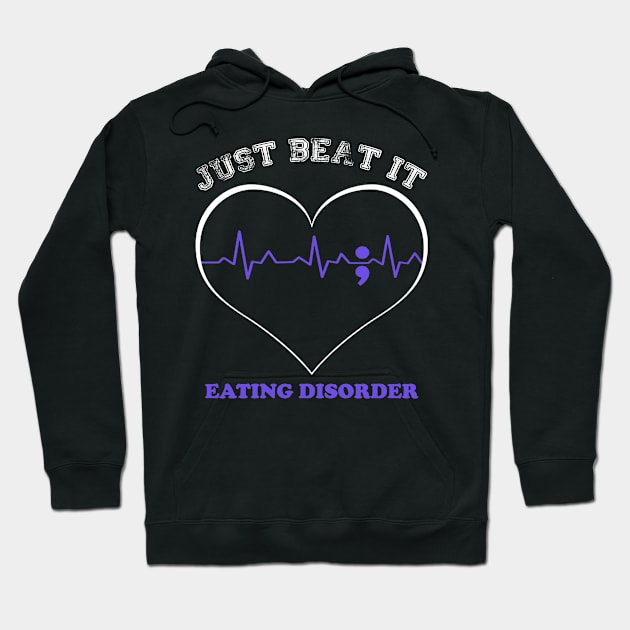 Eating Disorder Awareness Just Beat It Heartbeat Hoodie by KHANH HUYEN